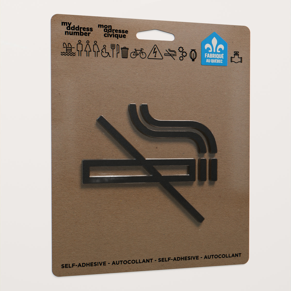 Pictogramme Interdit de fumer noir dans son emballage