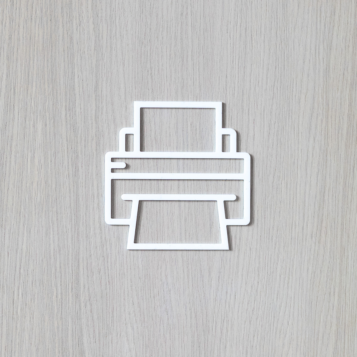Pictogramme Imprimante blanc, vue rapprochée