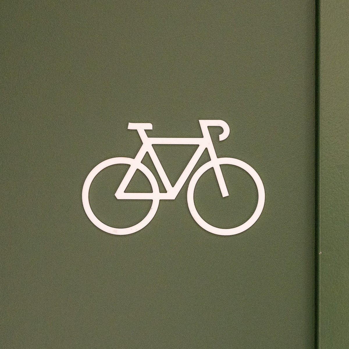 Pictogramme Vélo blanc, vue rapprochée