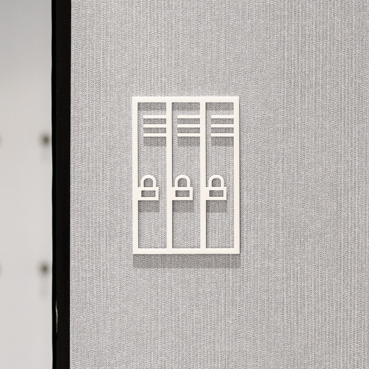 Pictogramme Rangement blanc, vue rapprochée