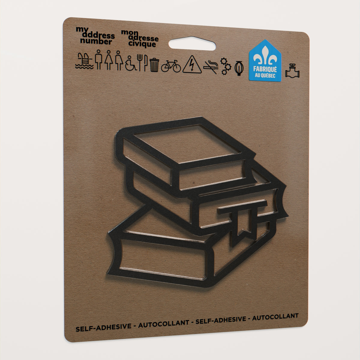 Pictogramme Bibliothèque noir dans son emballage