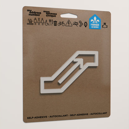 Pictogramme Escalier roulant montant blanc dans son emballage