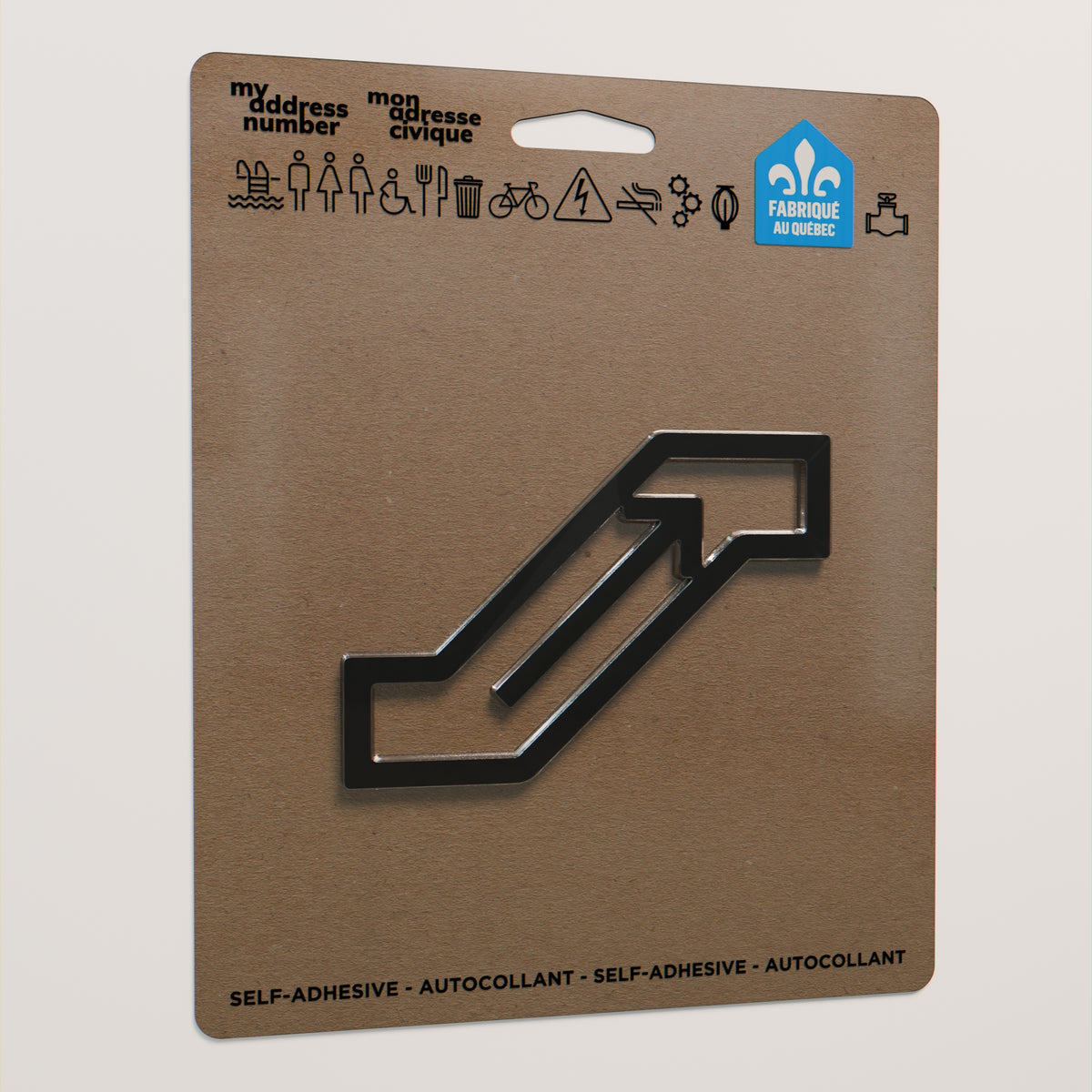 Pictogramme Escalier roulant montant noir dans son emballage