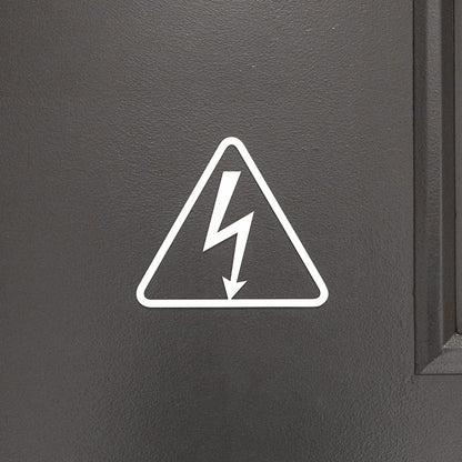 Pictogramme Salle électrique blanc, vue rapprochée