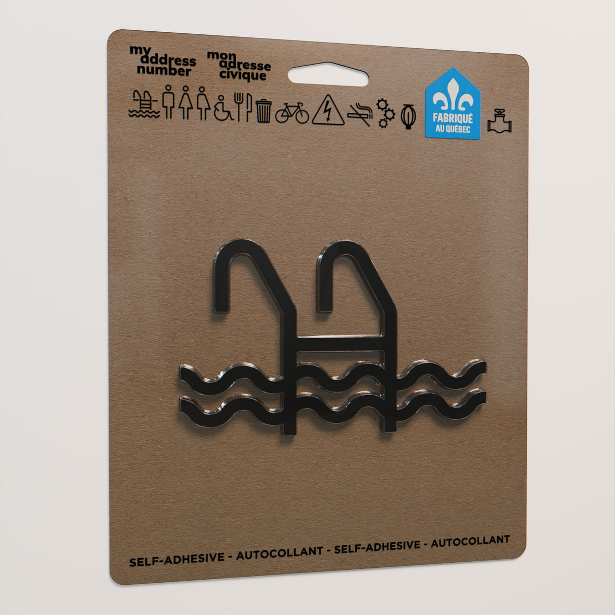 Pictogramme Piscine noir dans son emballage
