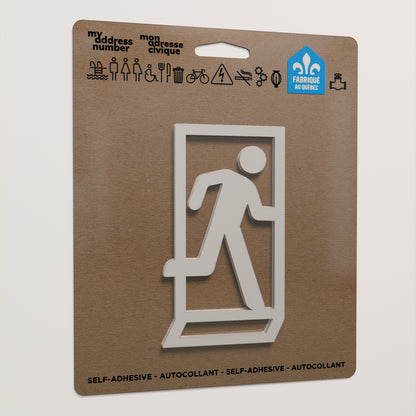 Pictogramme Sortie de secours blanc dans son emballage