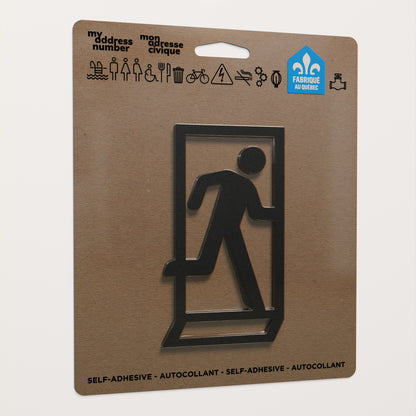 Pictogramme Sortie de secours noir dans son emballage
