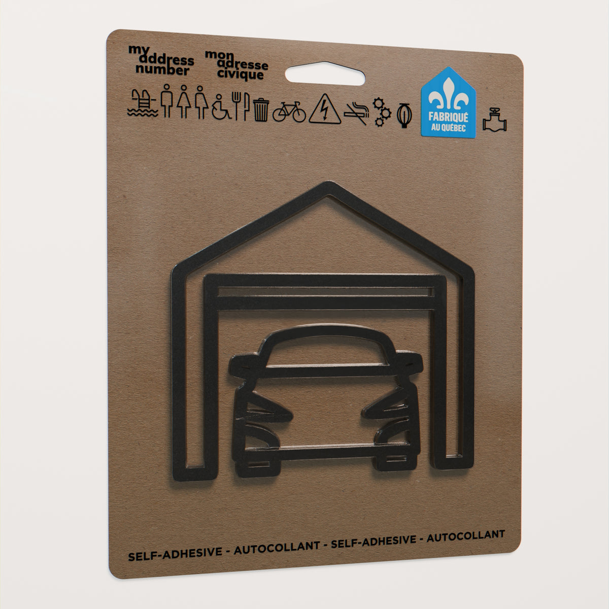 Pictogramme Garage noir dans son emballage