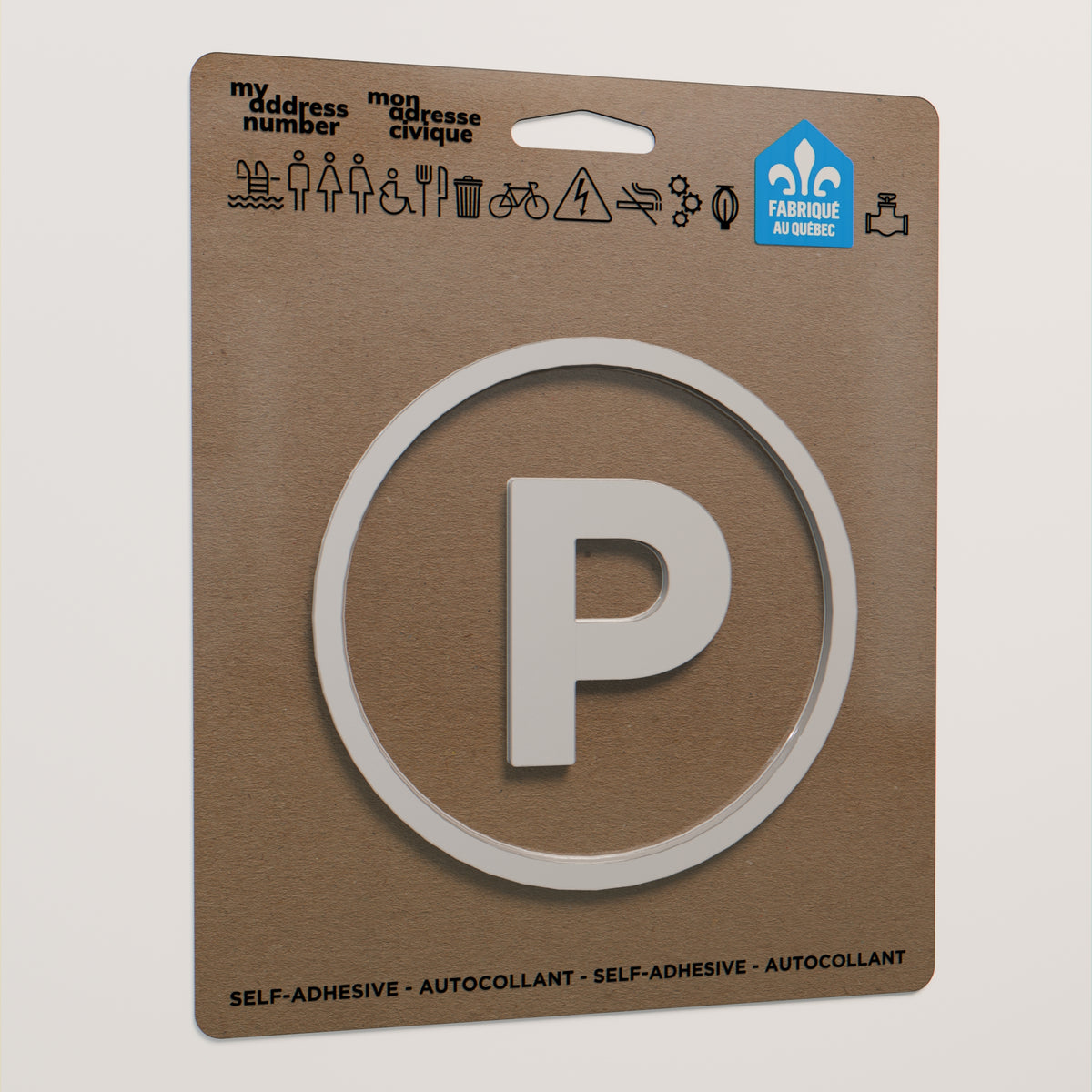Pictogramme Stationnement blanc dans son emballage