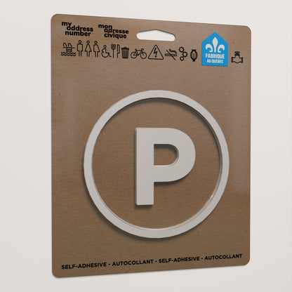 Pictogramme Stationnement blanc dans son emballage