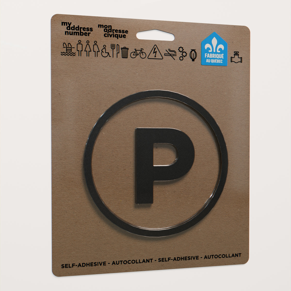 Pictogramme Stationnement noir dans son emballage
