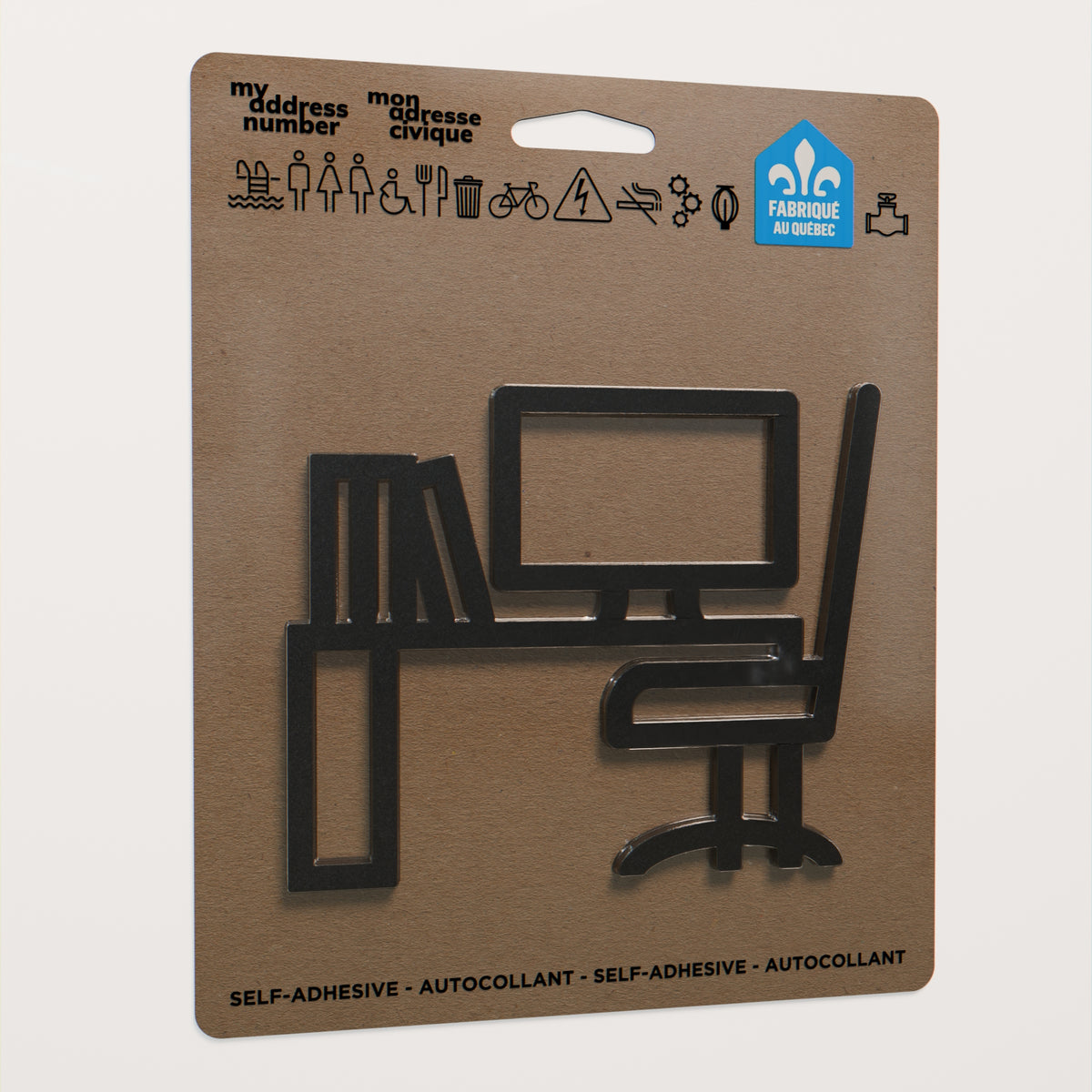 Pictogramme Bureau noir dans son emballage