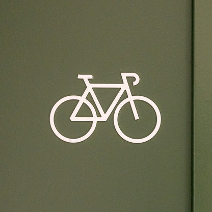 Pictogramme Vélo blanc, vue rapprochée