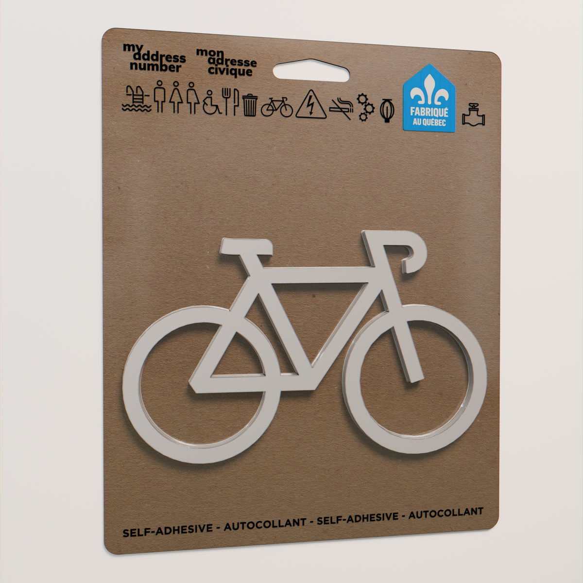 Pictogramme Vélo blanc dans son emballage