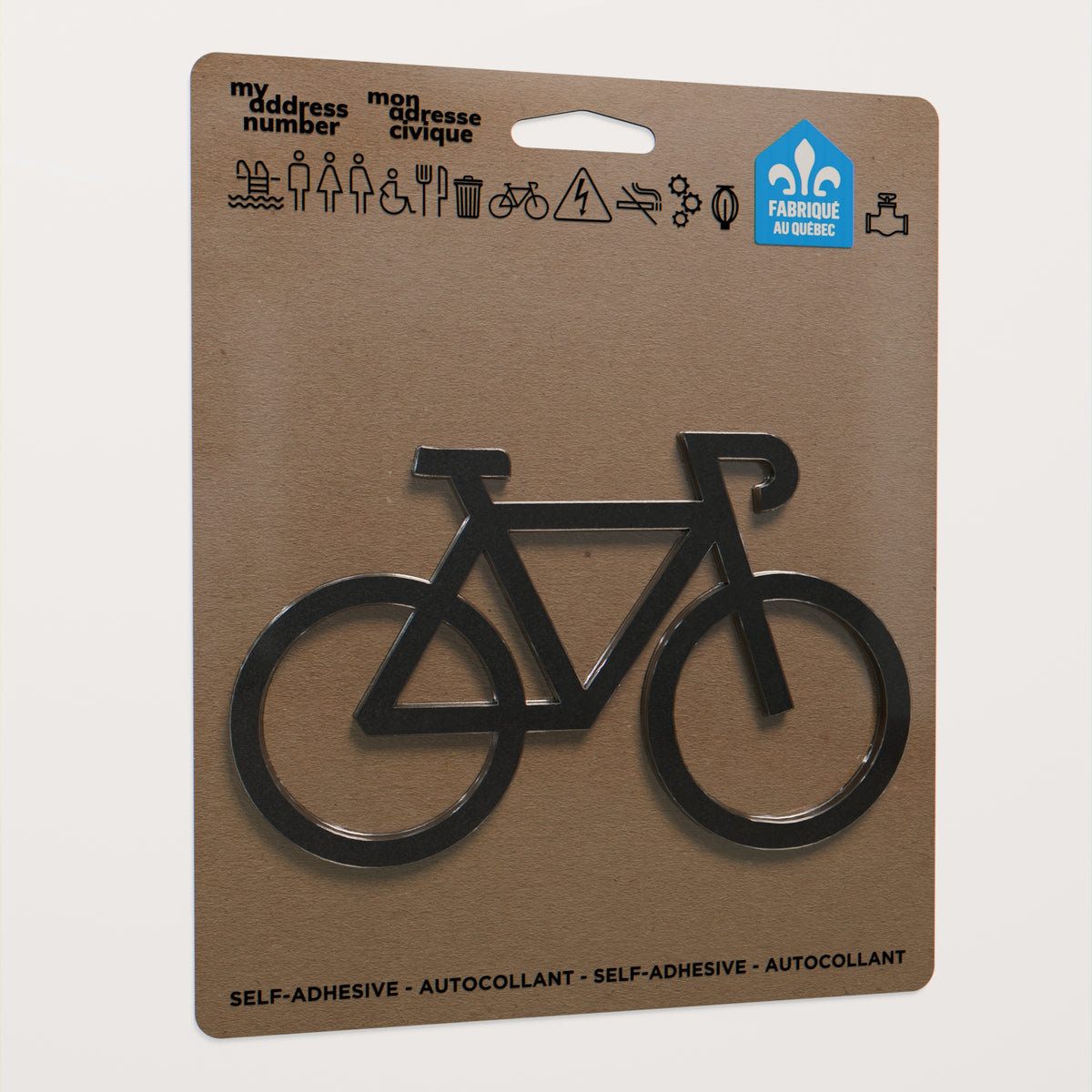 Pictogramme Vélo noir dans son emballage