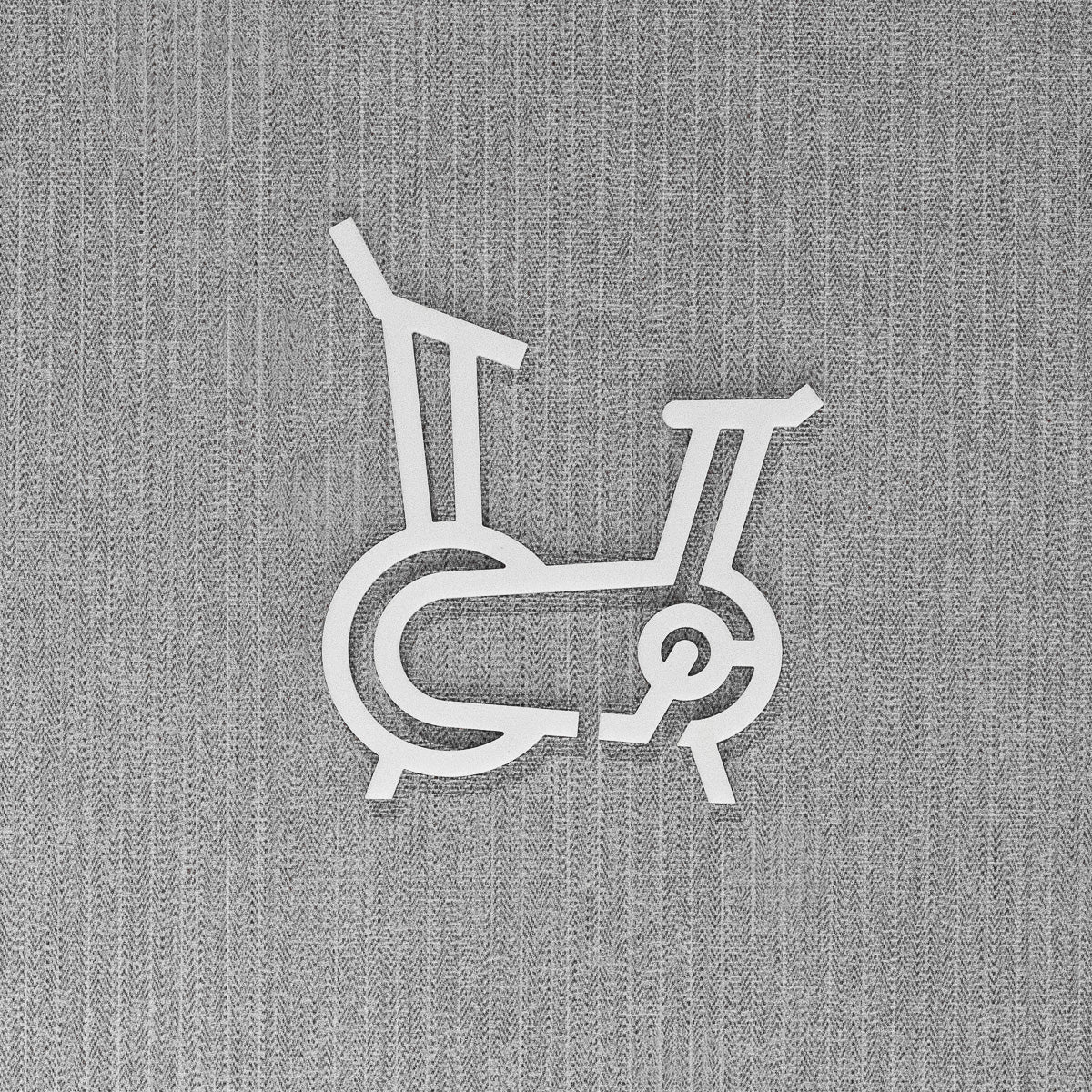 Pictogramme Gym blanc, vue rapprochée