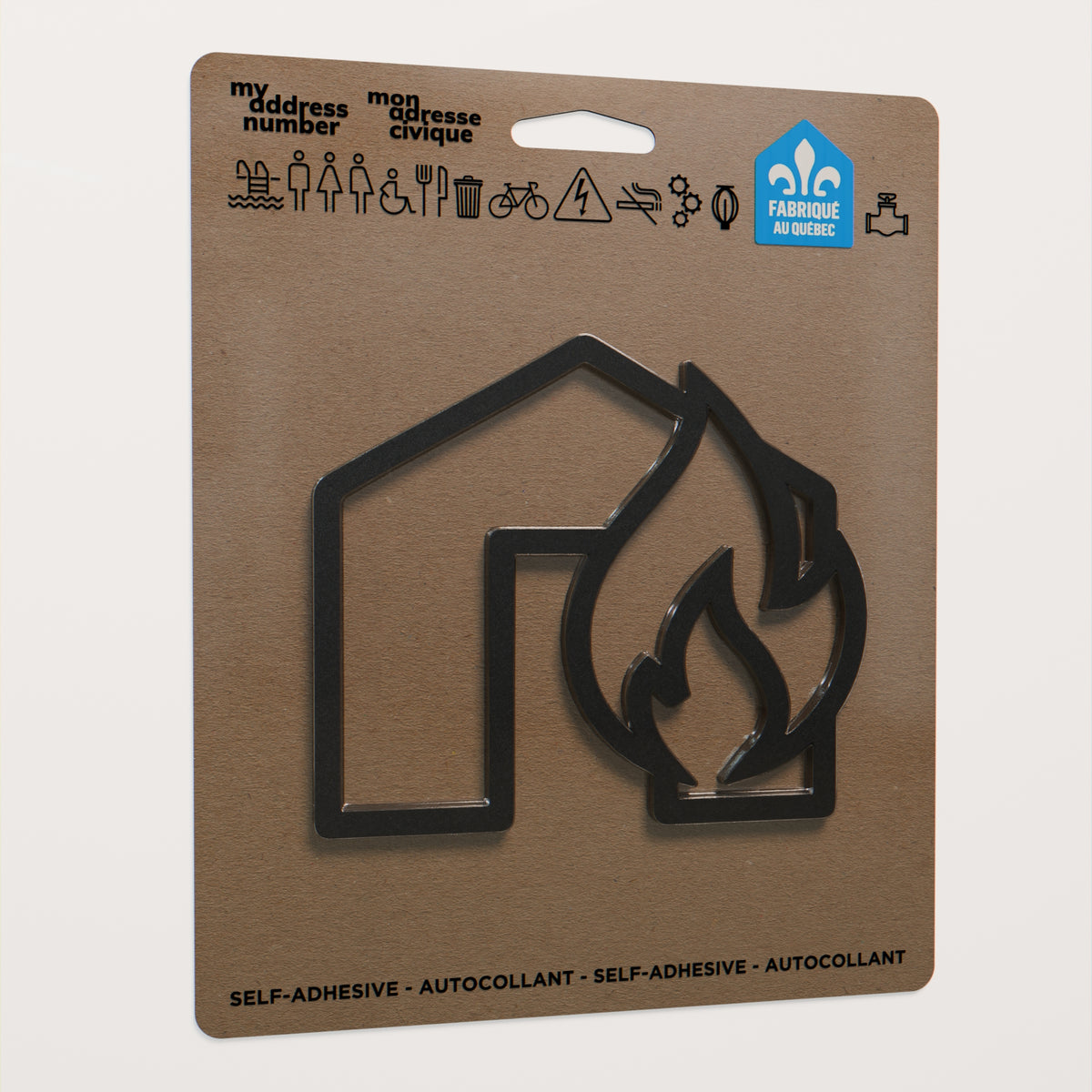 Pictogramme Panneau incendie noir dans son emballage