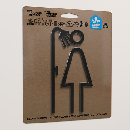 Pictogramme Douche femme noir dans son emballage