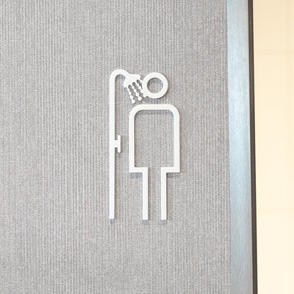 Pictogramme Douche homme blanc, vue rapprochée