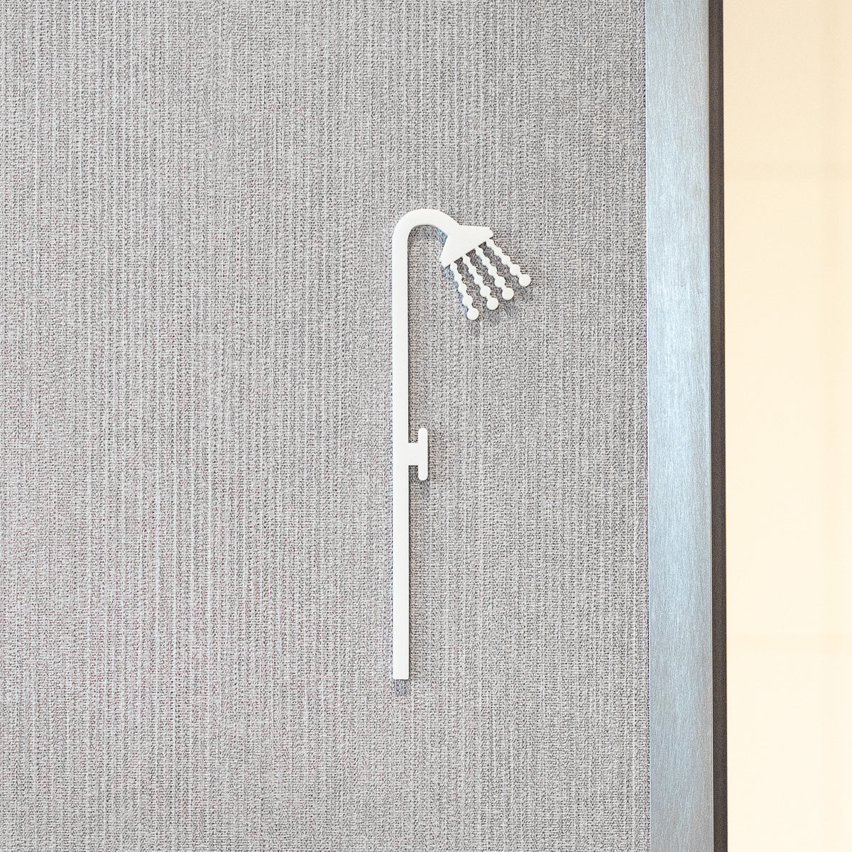 Pictogramme Douche blanc, vue rapprochée
