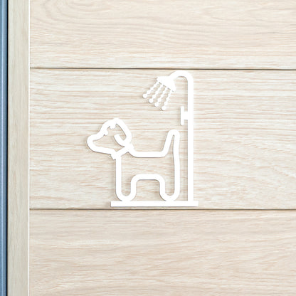Pictogramme Toilettage blanc, vue rapprochée