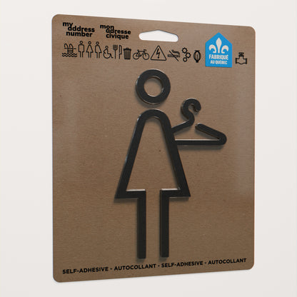Pictogramme Vestiaire femme noir dans son emballage