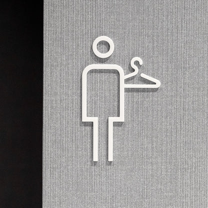 Pictogramme Vestiaire homme blanc, vue rapprochée