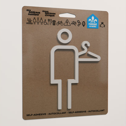Pictogramme Vestiaire homme blanc dans son emballage