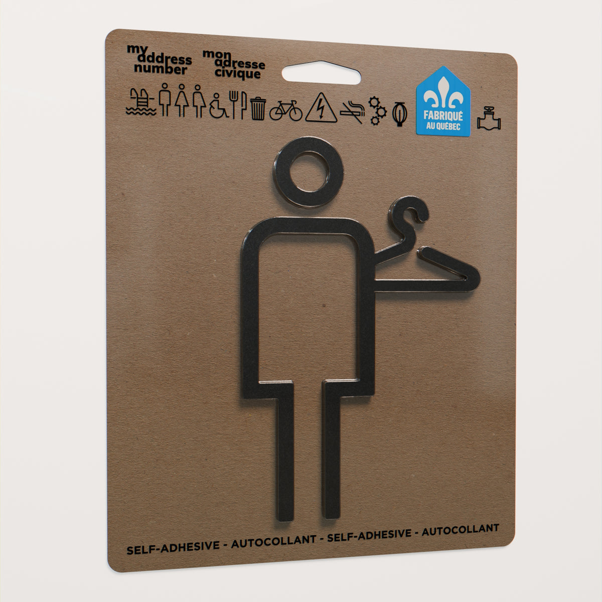 Pictogramme Vestiaire homme noir dans son emballage