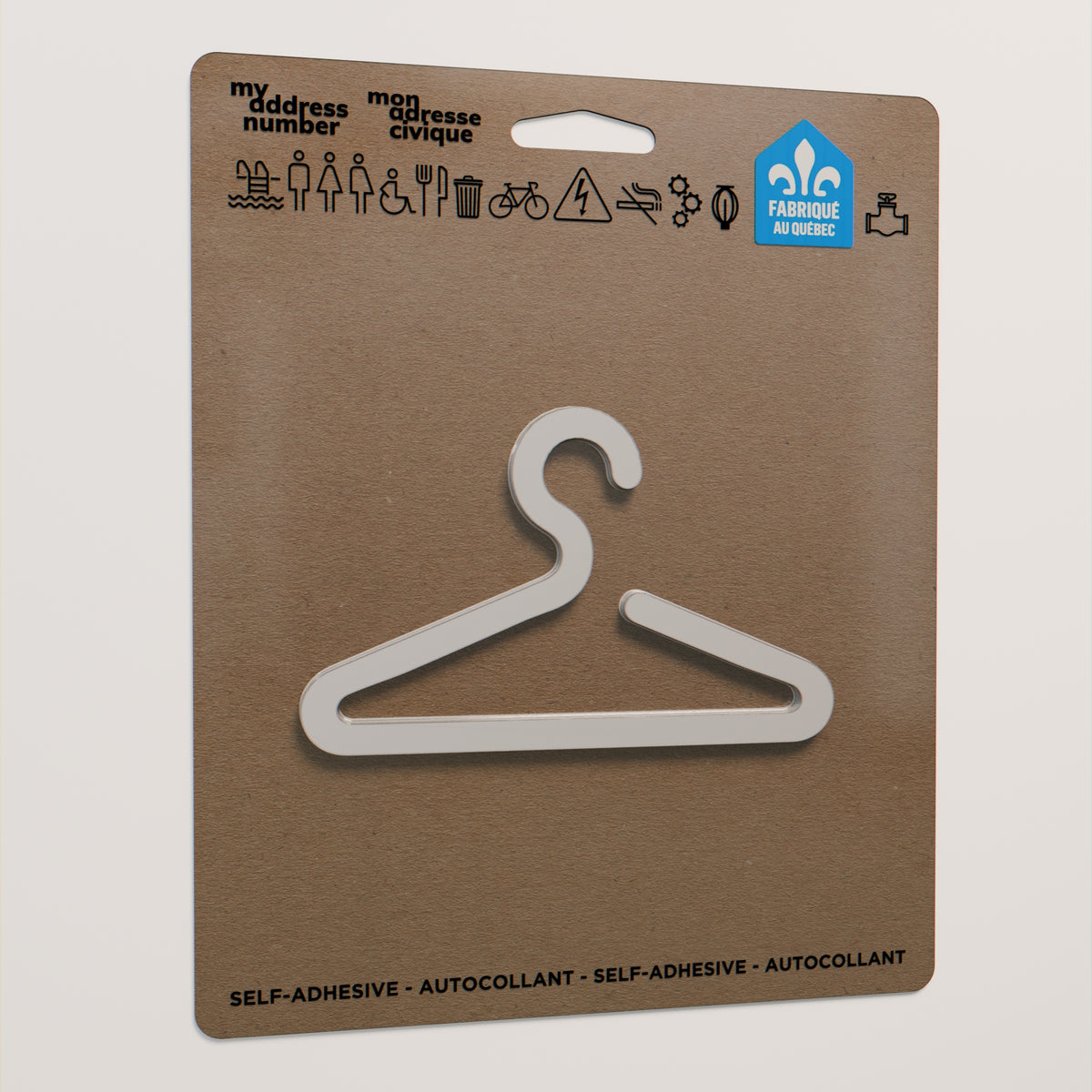 Pictogramme Vestiaire blanc dans son emballage