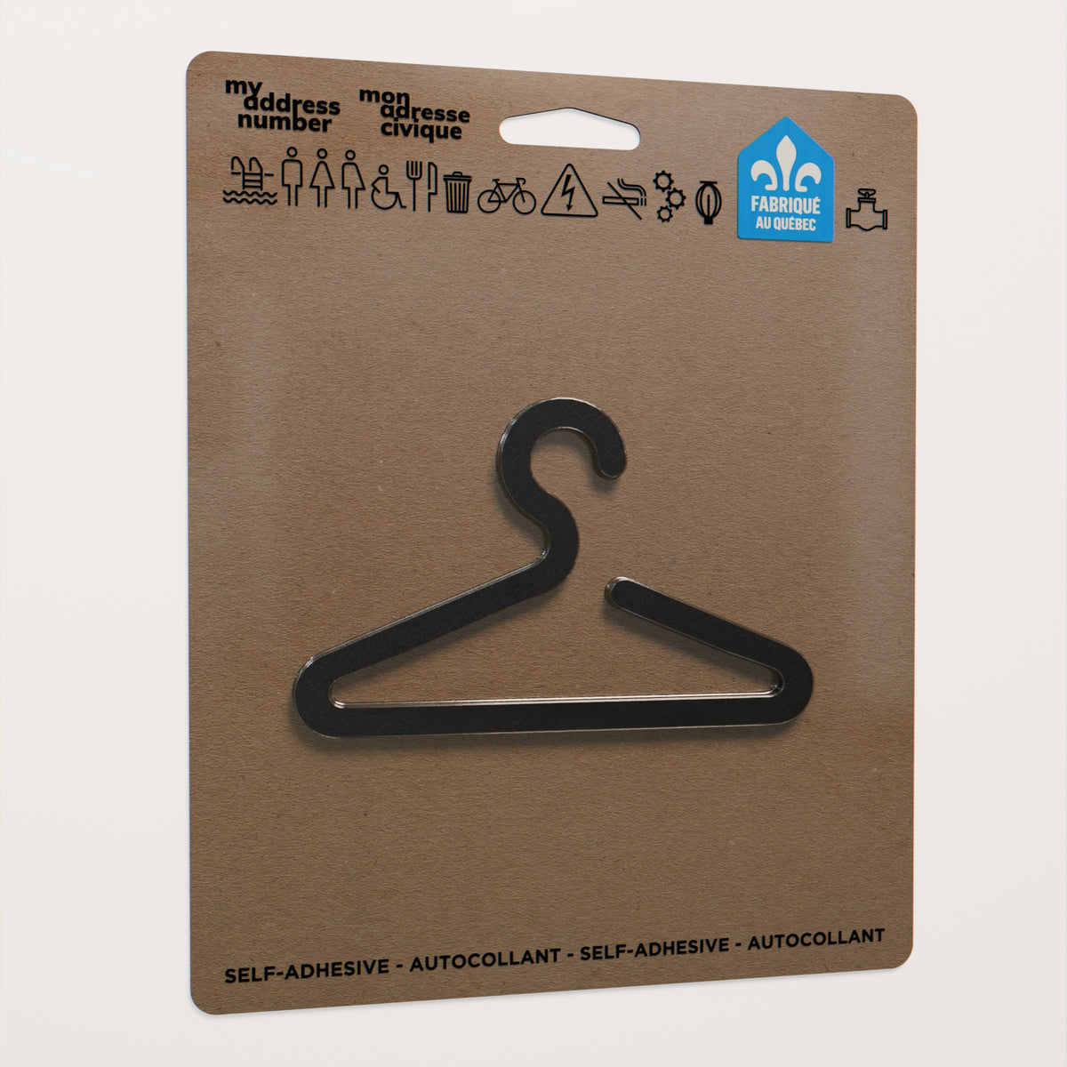 Pictogramme Vestiaire noir dans son emballage
