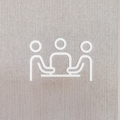 Pictogramme Salle multi blanc, vue rapprochée