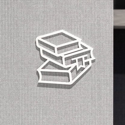 Pictogramme Bibliothèque blanc, vue rapprochée