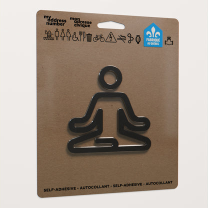 Pictogramme Salle yoga noir dans son emballage