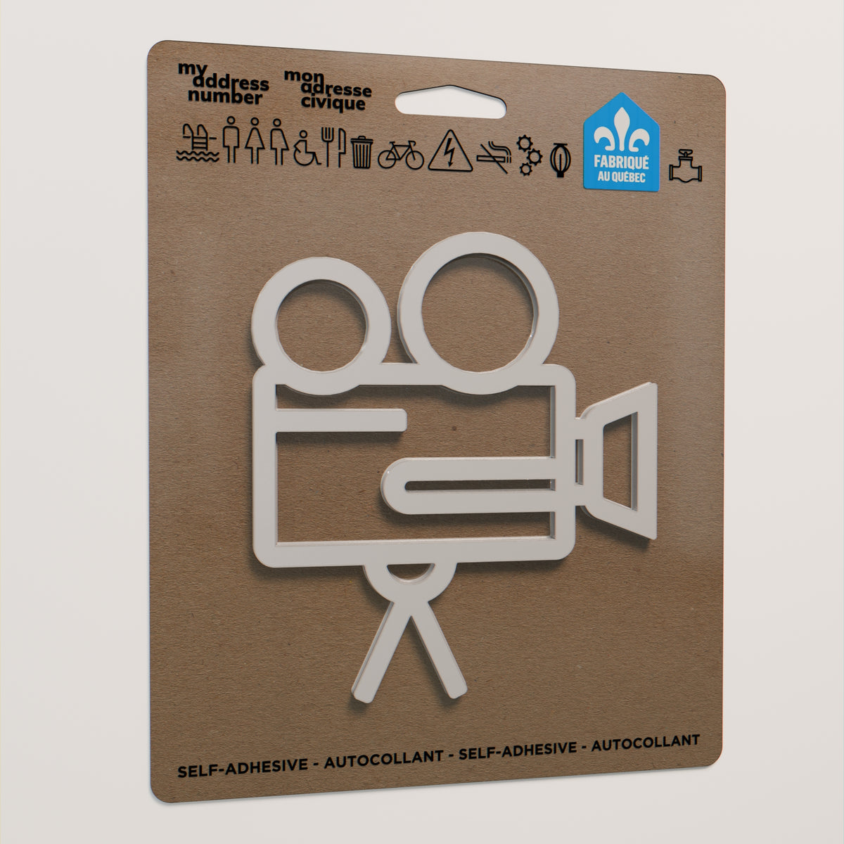 Pictogramme Cinéma blanc dans son emballage