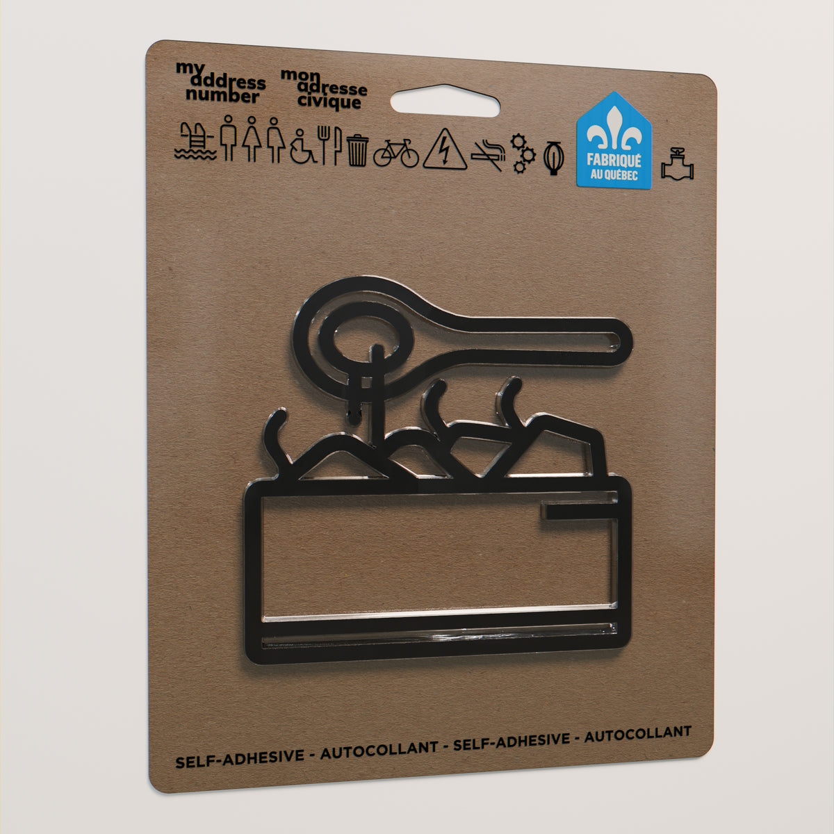 Pictogramme Sauna noir dans son emballage
