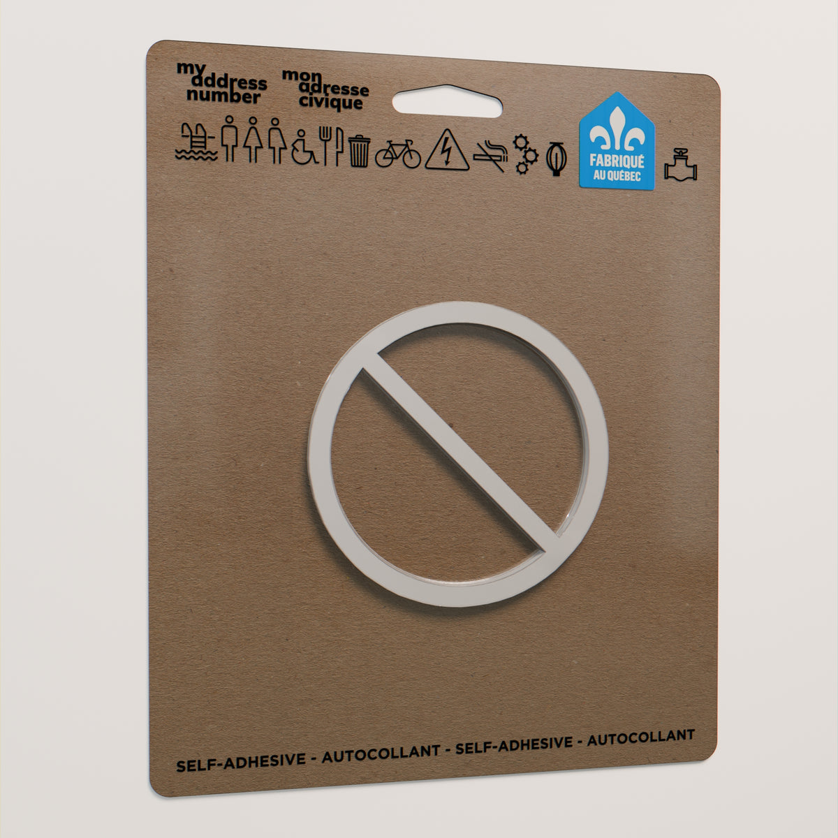 Pictogramme Accès interdit blanc dans son emballage