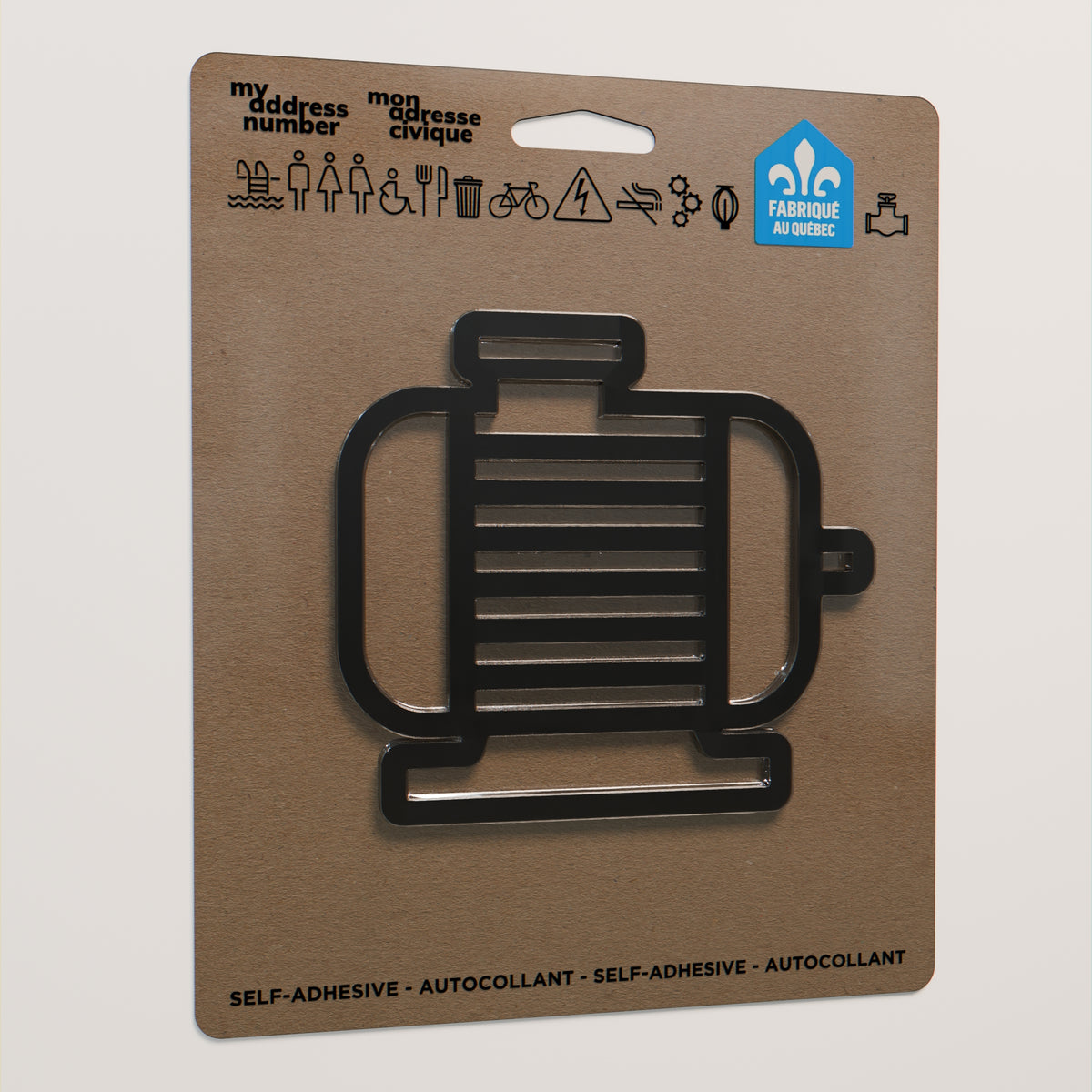 Pictogramme Pompe noir dans son emballage