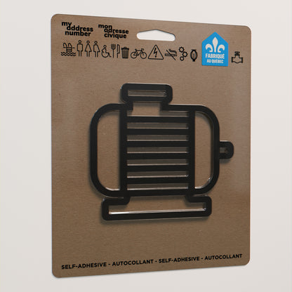 Pictogramme Pompe noir dans son emballage