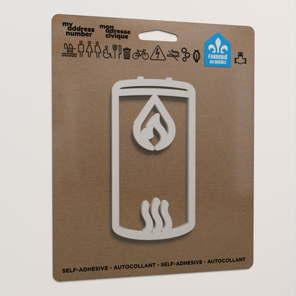 Pictogramme Réservoir eau chaude blanc dans son emballage