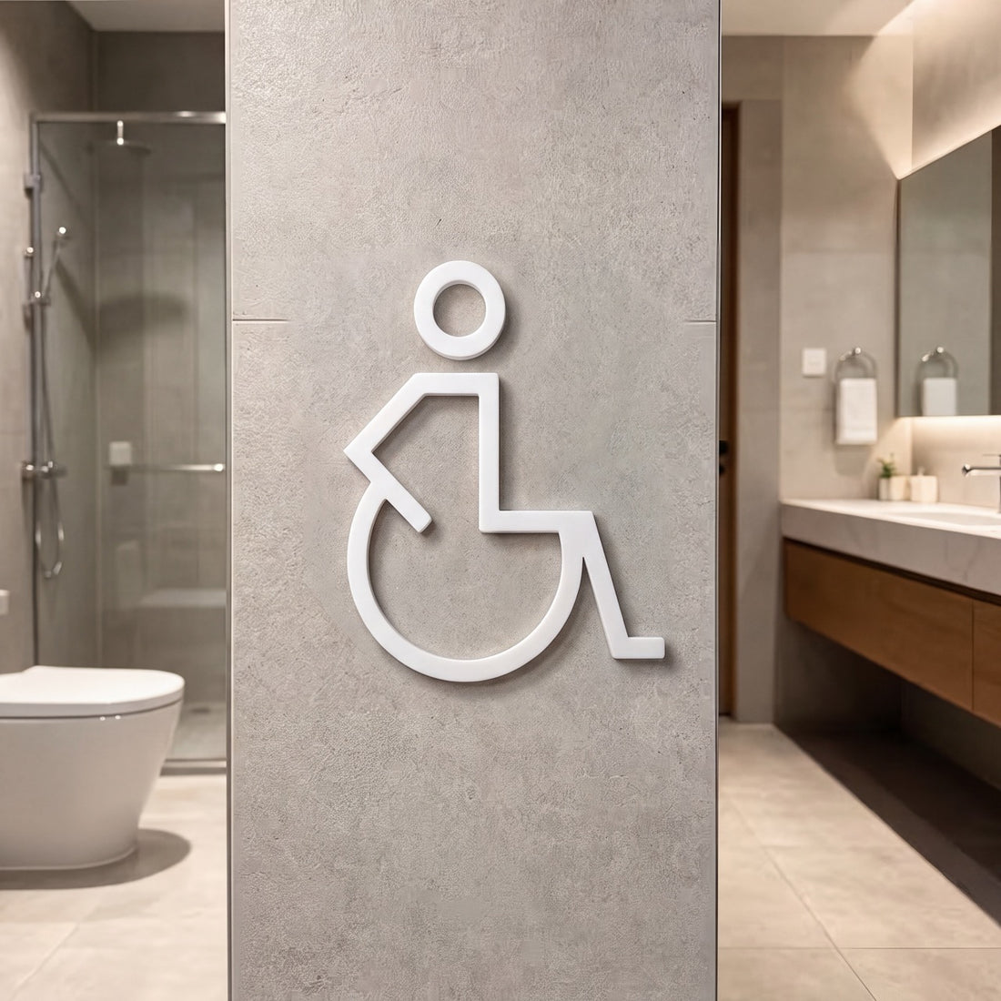 Pictogramme toilette pour personne à mobilité réduite