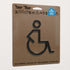 Pictogramme toilette accessible pour personne à mobilité réduite, symbole handicapé noir